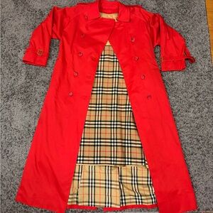Burberry Red Castlefold Trench Coat